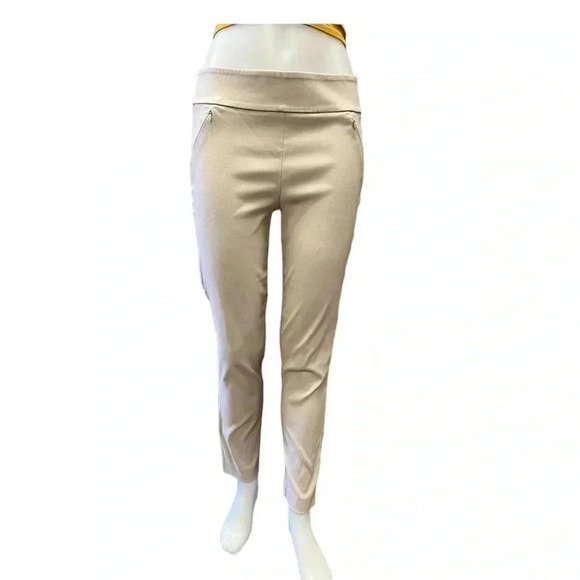 Le Chateau Pull On Mid Rise Oatmeal Slacks Pants Size 8 - Picture 1 of 11